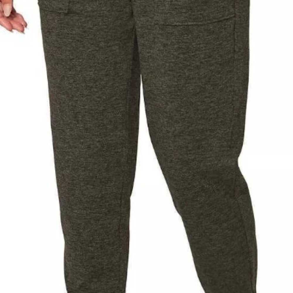 Mondetta Brushed Peached Melange Joggers Pockets Womens XL Olive